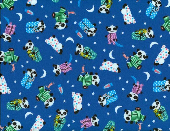 Pajama Pandas Flannel Blue