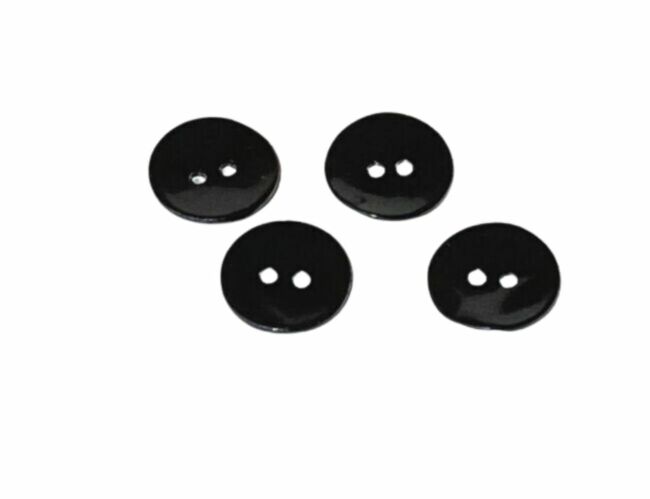 Natural Shell Buttons Black 15mm