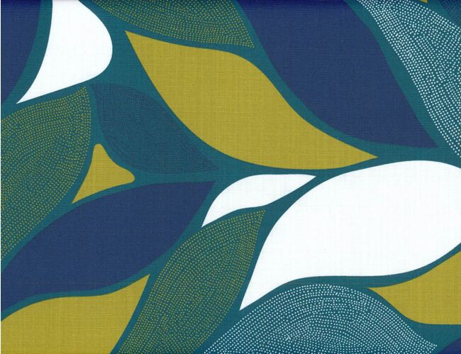 Feuille Teal French Cotton Laminate