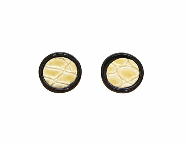 Italian Faux Leather Caramel Buttons 23mm