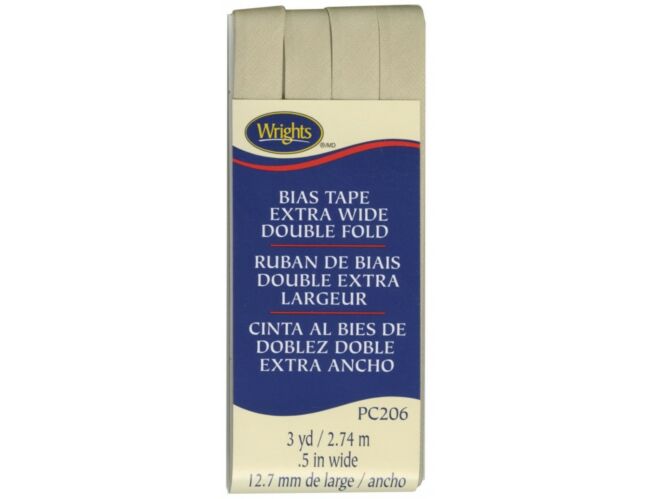 Wrights Extra Wide Double Fold Bias Tape 1/2" Khaki