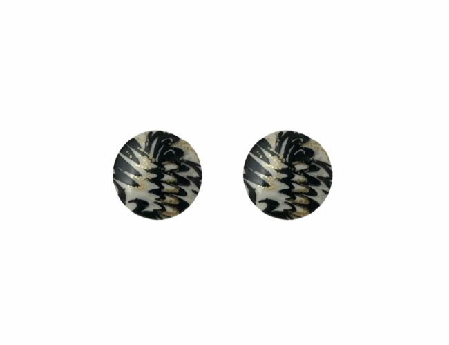 White And Black Marble Shank Button 19mm