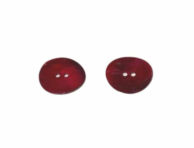 Natural Shell Buttons Red 22mm
