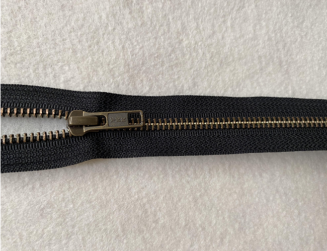 Harts YKK 22" Antique Brass Separating Zipper Black