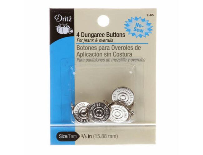 Dritz 5/8" Nickel Dungaree Buttons