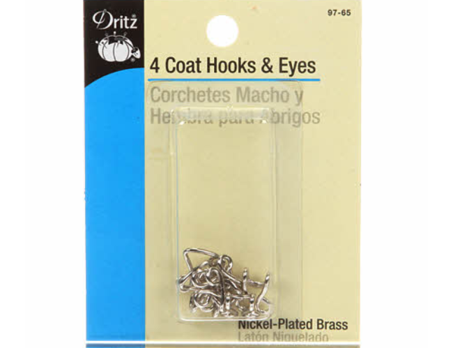 Dritz 4 Coat Hook & Eyes Nickel