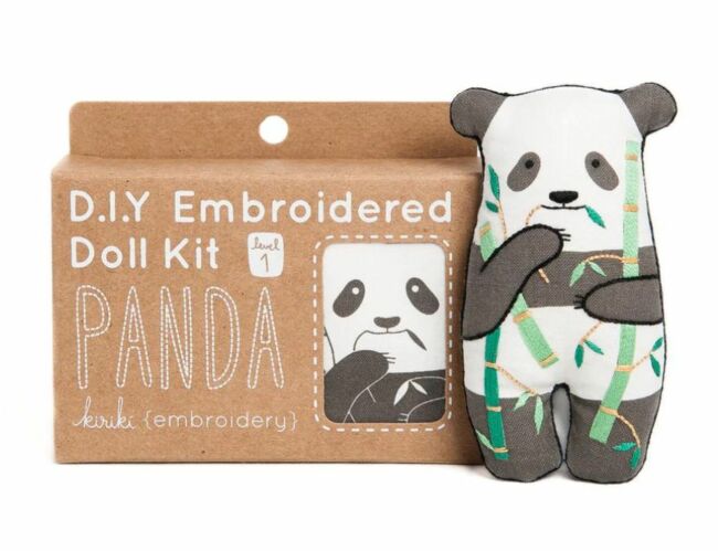 Panda Embroidered Doll Kit