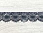 French Scalloped Lace 40mm Black