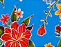 Hibiscus Oilcloth Blue