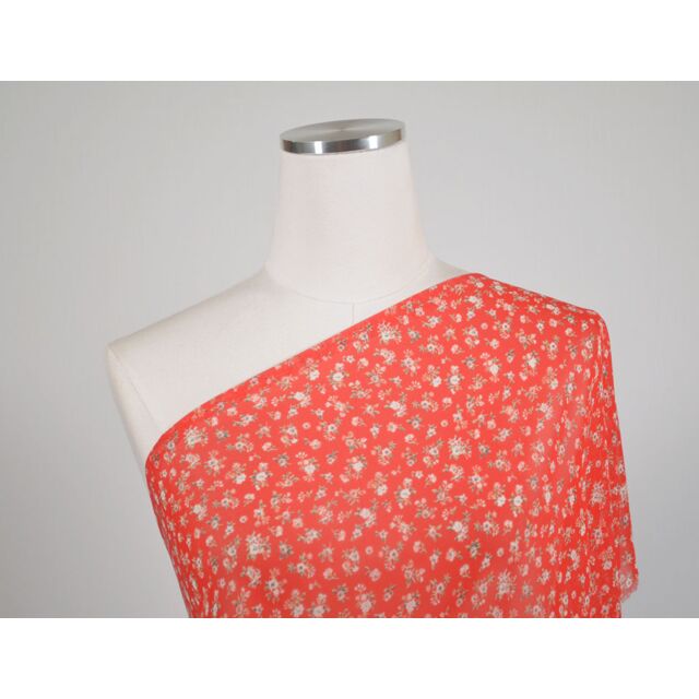 Floral Chiffon Red
