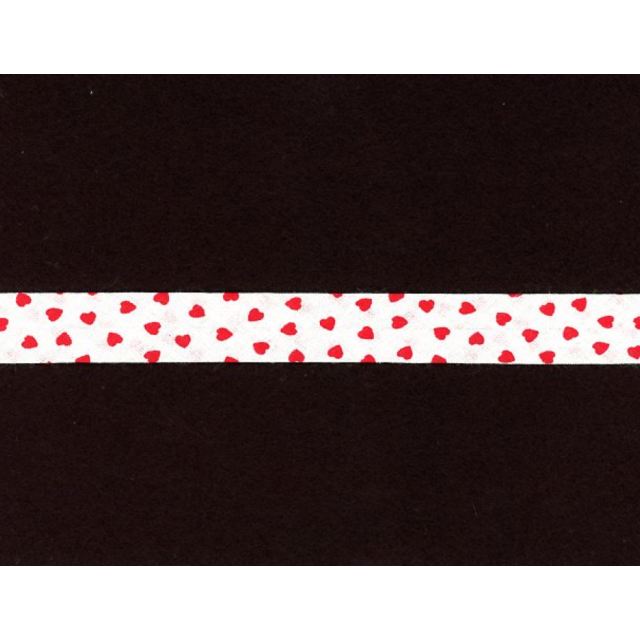 Hearts Bias Tape Red