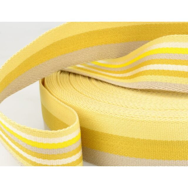 Double-Sided Striped Poly Webbing 1.5" Yellow
