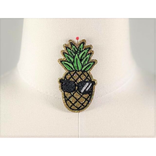 Sparkly Cool Pineapple Applique Patch