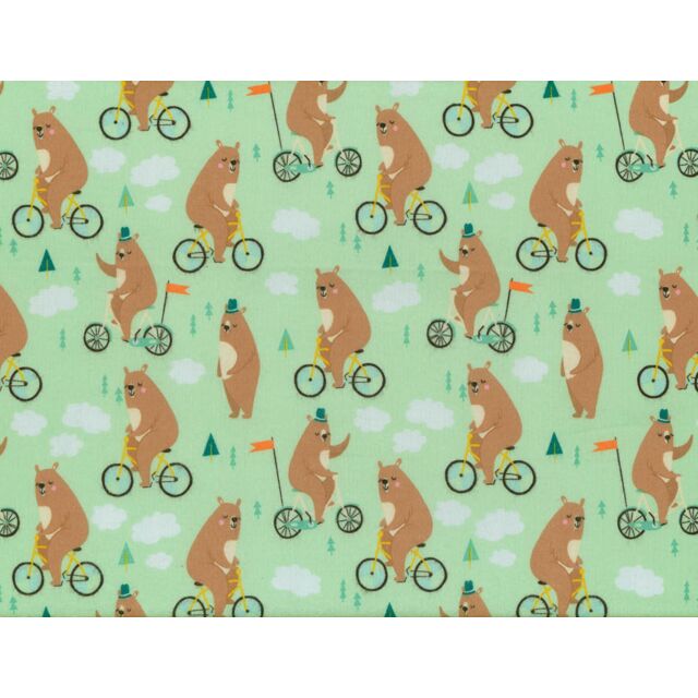 Bears On Bikes Flannel Leaf
