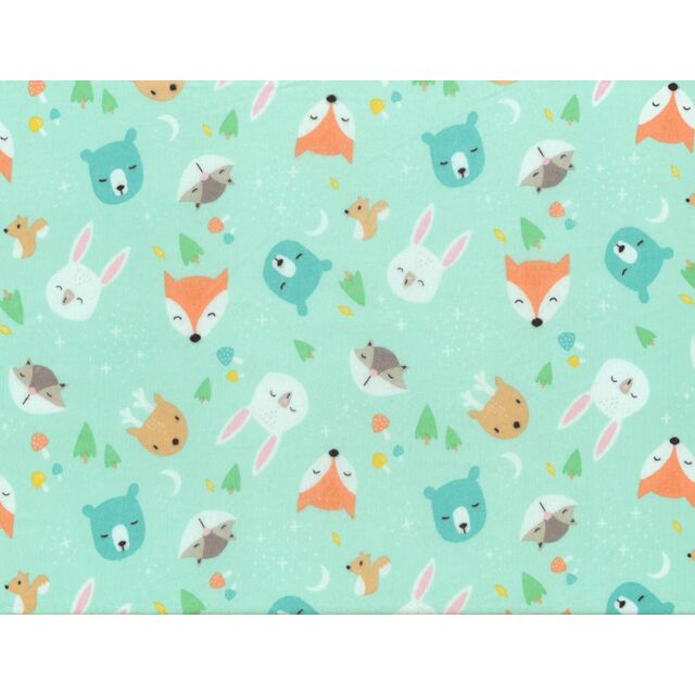 Cute Critters Flannel Mist