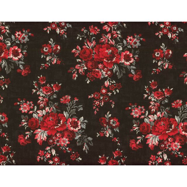 Ruby Splendor Floral Black