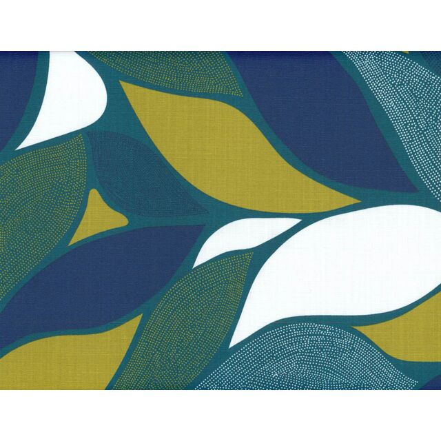 Feuille Teal French Cotton Laminate