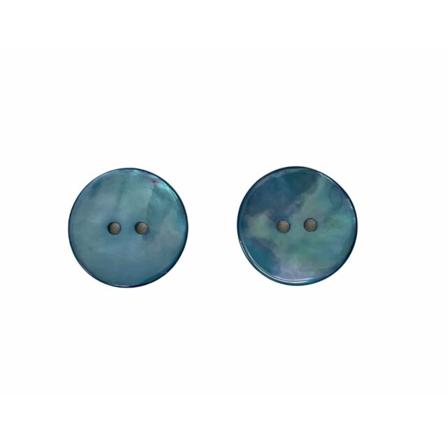 Natural Shell Buttons Teal 22mm