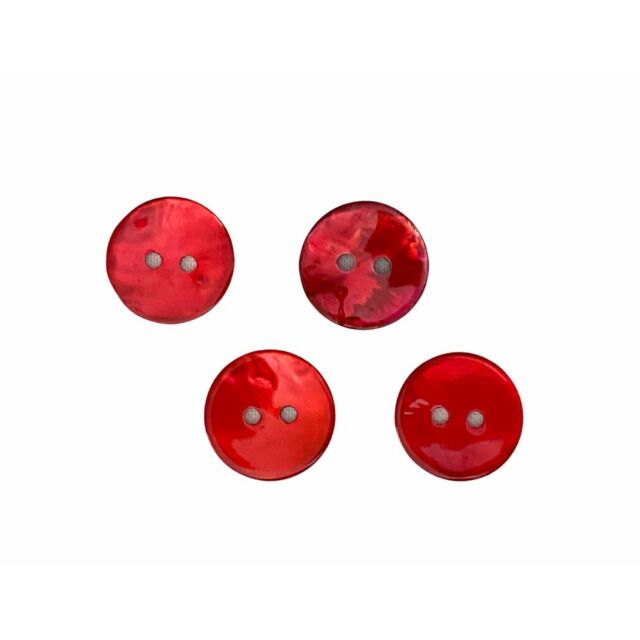 Natural Shell Buttons Red 15mm