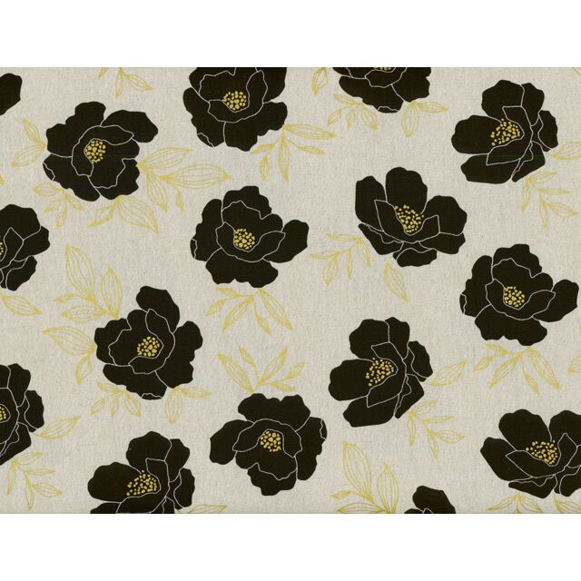 Gilded Floral Canvas Natural Metallic