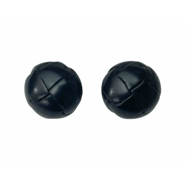 Black Leather Buttons 23mm