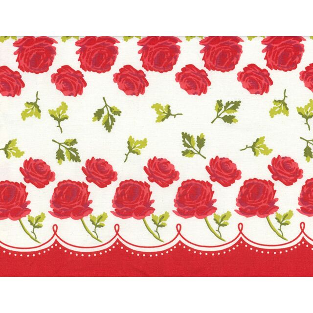 Classic Retro Red Roses Toweling