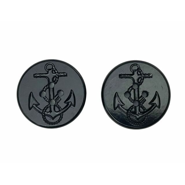 Peacoat Anchor Button Black 32mm