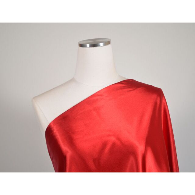 Stretch Satin Solid Red