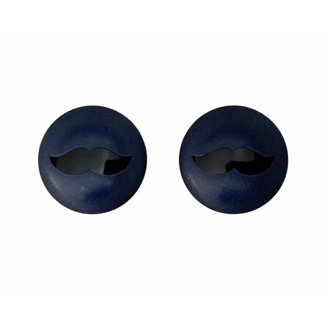 Blue Mustache Shank Button 28mm