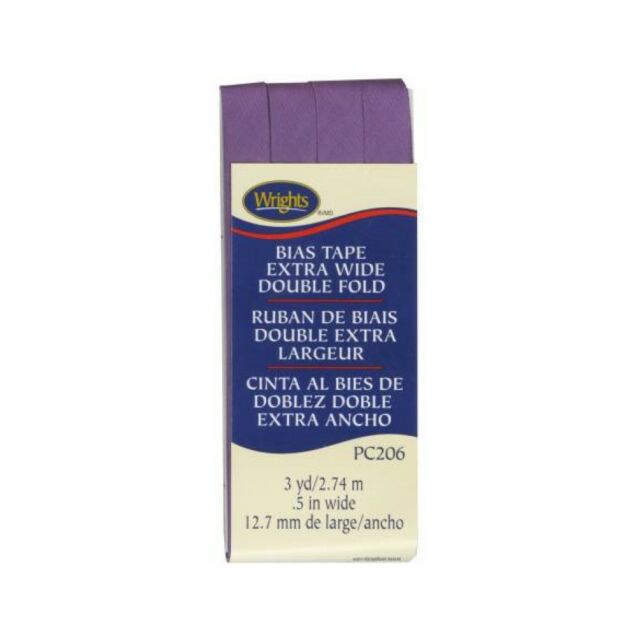 Wrights Extra Wide Double Fold Bias Tape 1/2" Purple