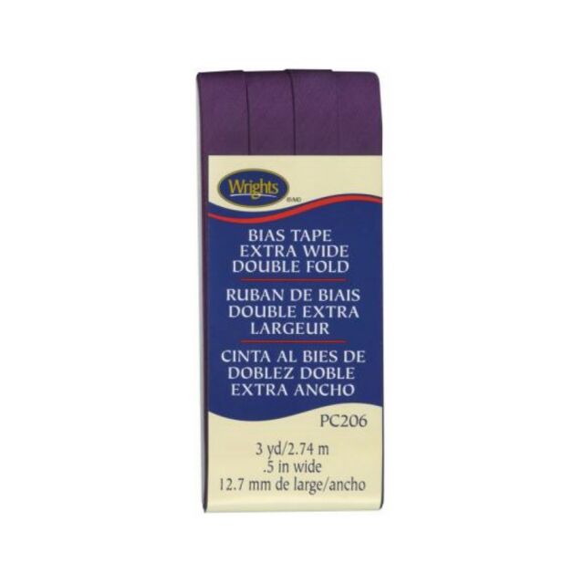 Wrights Extra Wide Double Fold Bias Tape 1/2" Plum