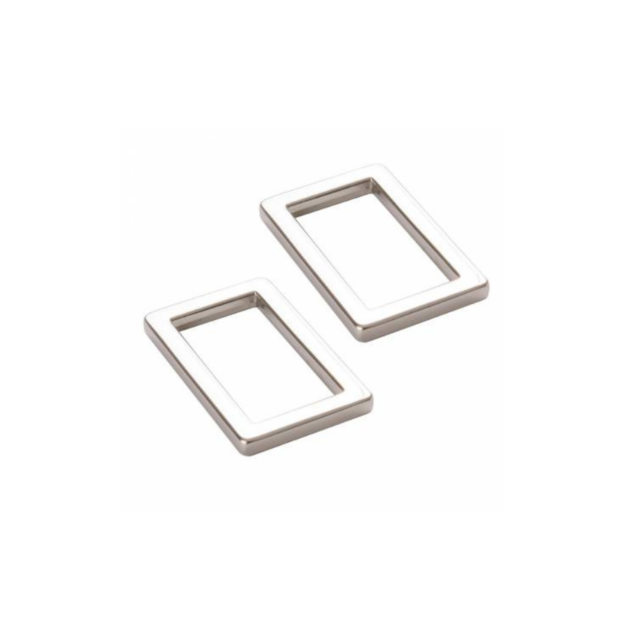 Rectangle Rings 1" Nickel Set of Two