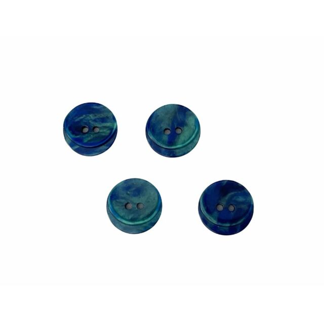 Crescent Iridescent Button 18mm Blue