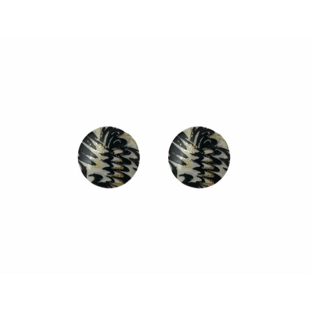 White And Black Marble Shank Button 19mm
