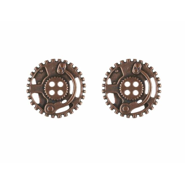 Steampunk Gear Buttons Copper 23mm