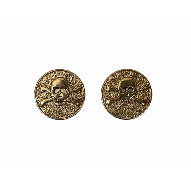 Gold Pirate Skull Button 25mm