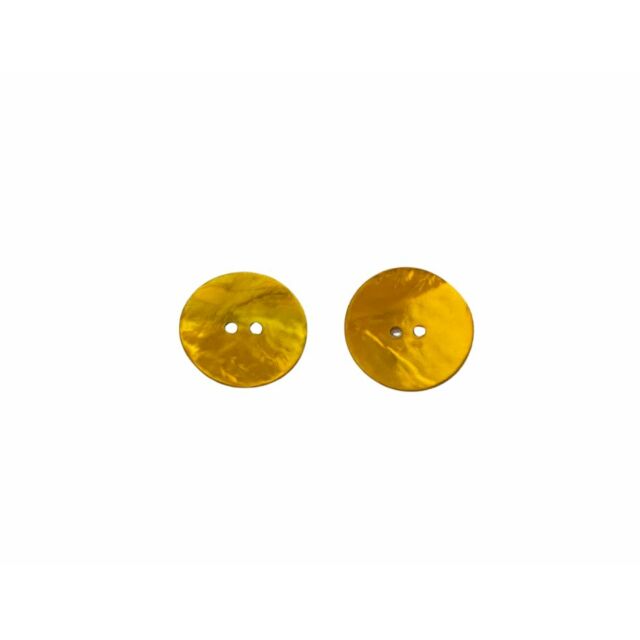Natural Shell Buttons Burnt Yellow 25mm