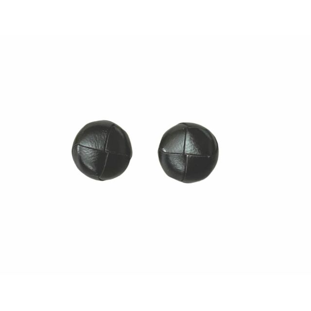 Black Leather Buttons 20mm