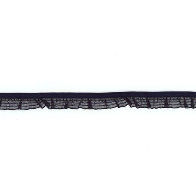 5/8" Navy Striped Ruffle Lingerie Elastic
