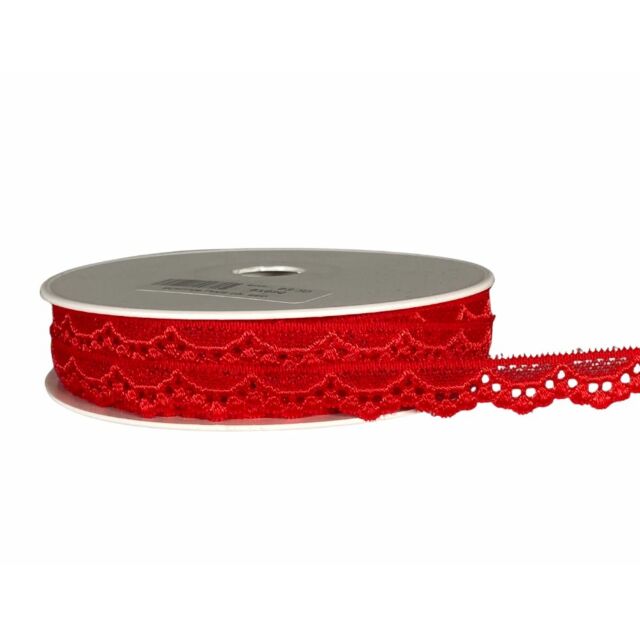 Scallop Elastic Lace 8mm Red