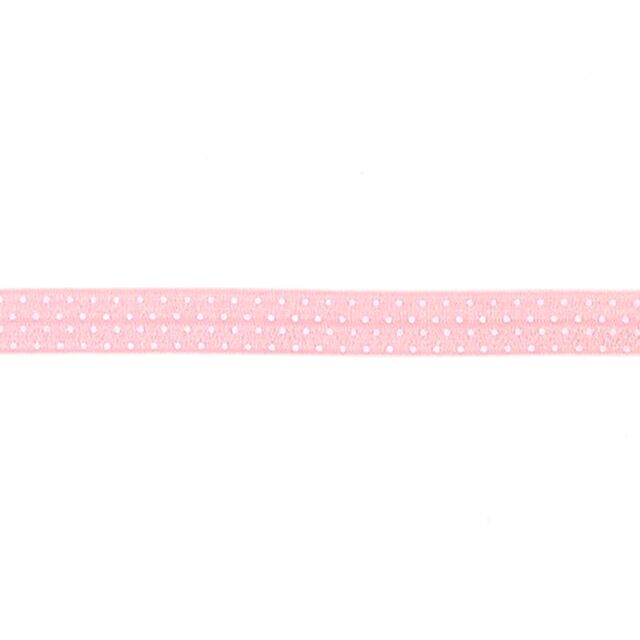 5/8" Pink Polka Dot Foldover Lingerie Elastic