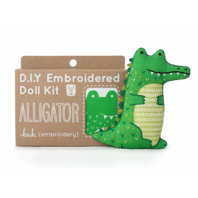 Alligator Embroidered Doll Kit