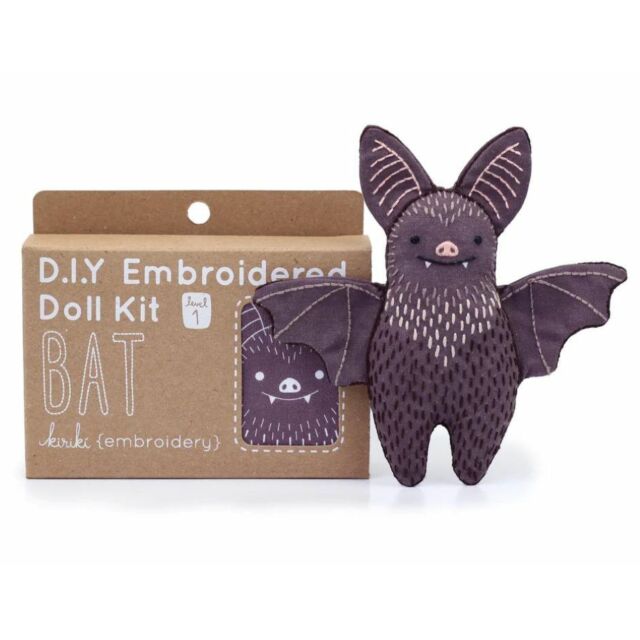 Kiriki Press Bat Embroidered Doll Kit
