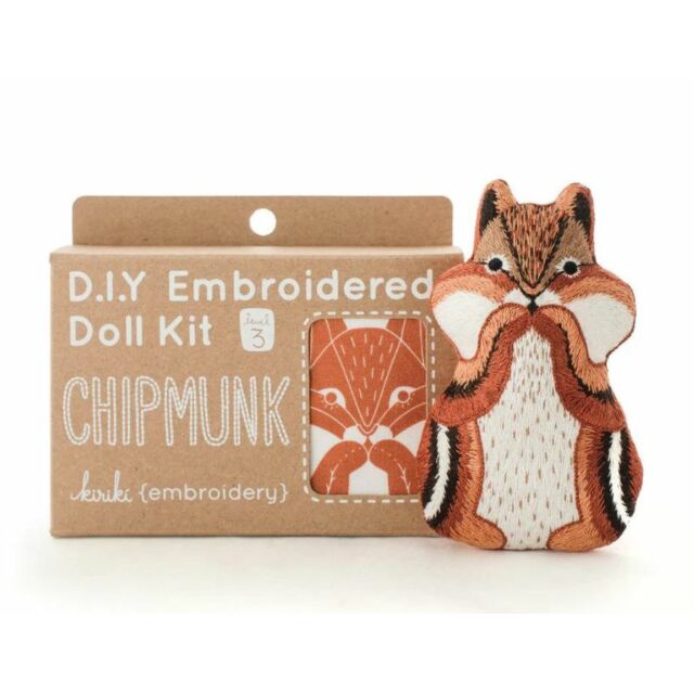 Kiriki Press Chipmunk Embroidered Doll Kit