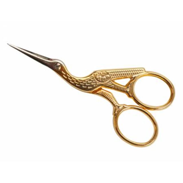 3 1/2" Gold Stork Embroidery Scissors