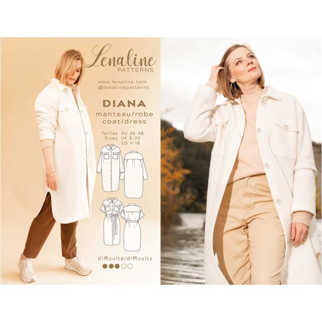 Lenaline Diana Dress & Coat PDF Pattern