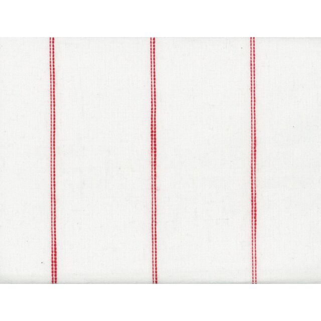 Wide Dobby Stripe Toweling White & Red