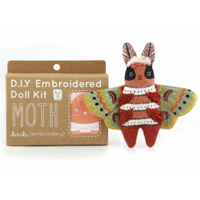 Moth Embroidered Doll Kit