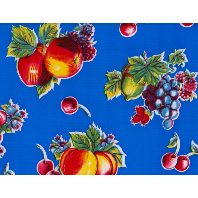 Pears and Apples Oilcloth Blue