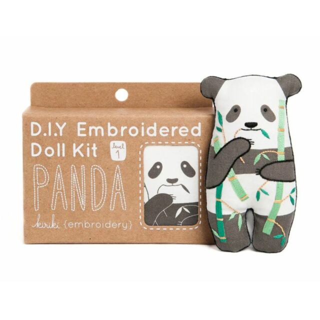 Kiriki Press Panda Embroidered Doll Kit